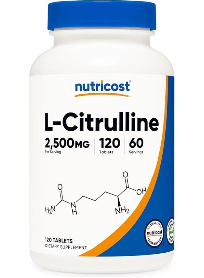 Nutricost, L-Citrulline, 120 Tablets (1,250 mg per Tablet) - Image 1